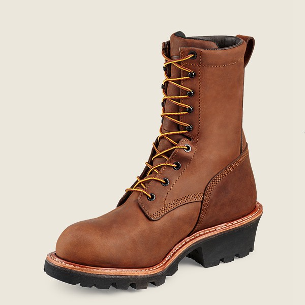 Red Wing Mens Loggermax - 9-inch Waterproof Toe - Safety Boots Brown - 2541LBPOQ